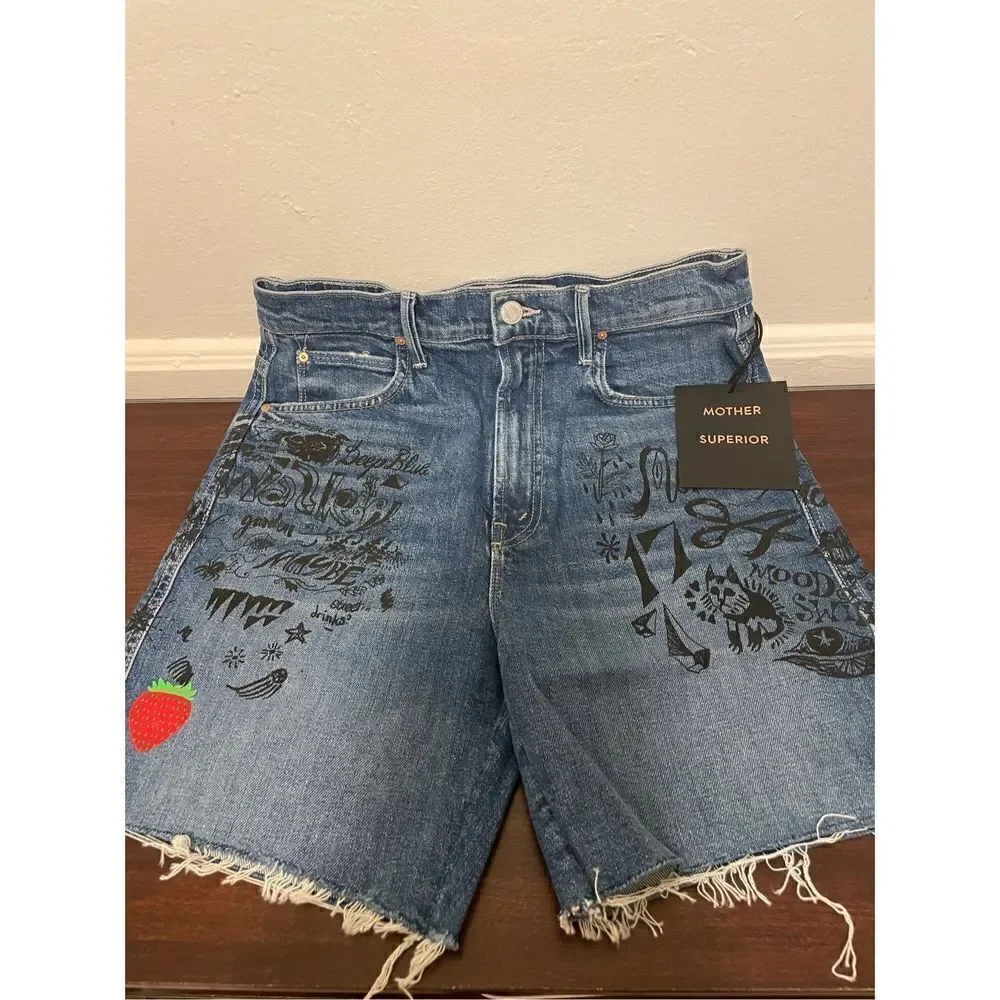 Mother smokin high waist frayed hem shorts size 28 and size 29, NWT